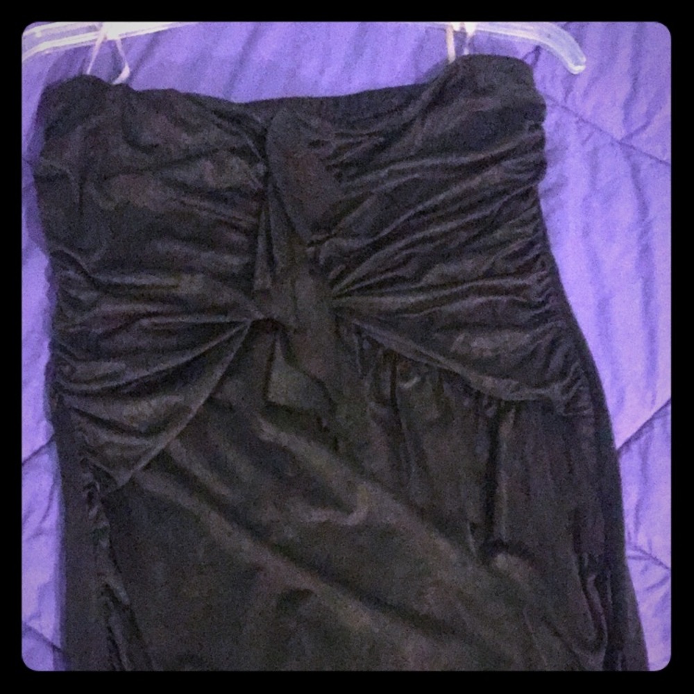 Strapless black dress